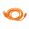 Cablu de date / incarcator USB invelit in material textil pentru Apple iPhone, lungime 2m, Culoare Portocaliu
