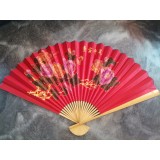 Evantai mare perete Feng Shui rosu, flori 90 cm x 160 cm