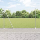 Gard Hexagonal vidaXL 1.5x10 m Oțel Galvanizat, St&acirc;lpi Gard vidaXL cu Plăci de Bază 7 buc &Oslash;32mm 83.5cm Oțel Galvanizat