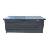 Cutie de depozitare metalica tip banca, cu capac, 165x70x63 cm