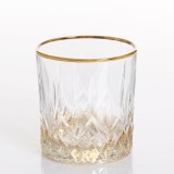 Pahar whisky din sticla cu detalii aurii