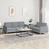 Gossi set de canapele cu perne, 2 piese, gri deschis, textil