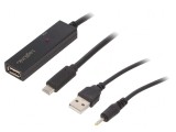 Repeater USB 2.0 USB A la USB C 20m Negru