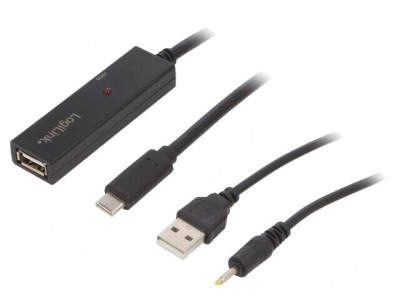 Repeater USB 2.0 USB A la USB C 20m Negru foto
