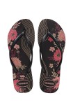 Havaianas slapi SLIM ORGANIC femei, culoarea negru, cu toc plat, 4132823.7892