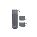 Termos portabil plus 3 cesti, interior inox, capacitate 400ml FLORIA, gri / ZLN 0745