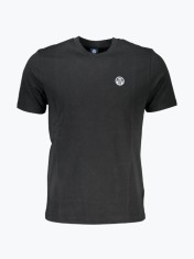 Tricou barbati din bumbac cu logo si croiala Regular fit negru, L foto