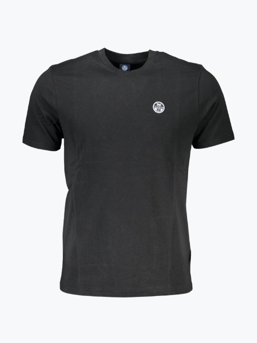 Tricou barbati din bumbac cu logo si croiala Regular fit negru, L