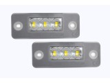 Set 2 buc lampa numar AUDI A8 (D3), 01.2003-01.2010, partea stanga, LED; transparent; TUNING,