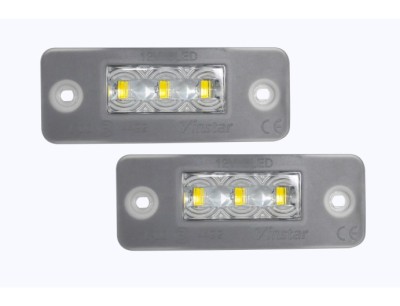 Set 2 buc lampa numar AUDI A8 (D3), 01.2003-01.2010, partea stanga, LED; transparent; TUNING, foto