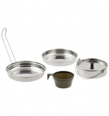 Set vase camping 4 piese din otel inoxidabil MFH