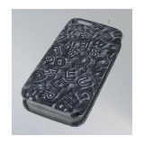 Husa Tip Carte Piele Eco Neagra LETTER pentru Apple iPhone 6 / 6S