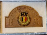 Plachetă AUTO comemorativă emisă de Automobil Clubul Rom&acirc;n (ACR) pentru a 9-a ediție a Raliului Dunării, desfășurată &icirc;n anul 1973