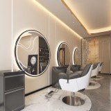 Consola de coafură consola de frizerie consola de cosmetică oglindă LED cu ramă de aluminiu 120x120 PRO