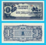 Oceania (pick 2) 1 Shilling 1942 UNC; Ocupaţia Japoneză a insulelor din Pacific - a doua din singurele 4 emise vreodată