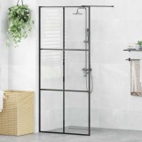 vidaXL Paravan de duș walk-in negru 90x195 cm sticlă ESG transparentă