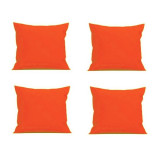 Set 4 Perne decorative patrate, 40x40 cm, pentru canapele, pline cu Puf Mania Relax, culoare orange, Palmonix