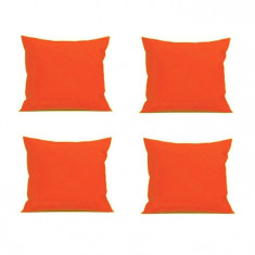 Set 4 Perne decorative patrate, 40x40 cm, pentru canapele, pline cu Puf Mania Relax, culoare orange