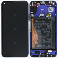 Huawei Honor 20 (YAL-AL00 YAL-L21) Nova 5T (YAL-L61) Capac frontal al modulului de afișare + LCD + digitizer + baterie albastru safir 02352TNQ
