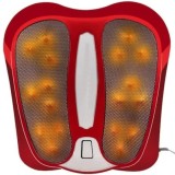 Aparat pentru masajul picioarelor, cu functie de incalzire si infrarosu, masaj cu vibratii, elimina durerile de picioare, dimensiuni 36x32x8 cm, rosu