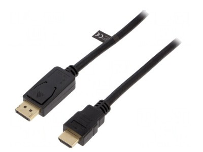 Cablu DisplayPort 1.2 la HDMI 5m Negru foto
