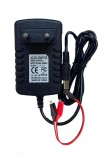 Incarcator 7.2V 2A pentru acumulatori 6V plumb acid/gel cu mufa 2.1x5.5mm + cablu cu crocodili (546)