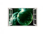 Cumpara ieftin Autocolant decorativ, Fereastra, Planete, Multicolor, 83 cm, 150ST, Oem