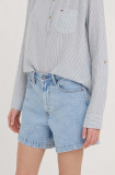 Cumpara ieftin Abercrombie &amp; Fitch pantaloni scurti jeans femei, neted, high waist