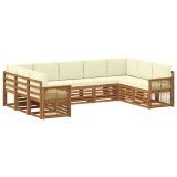 vidaXL Set canapea sectională cu pernă 7 pcs Natural și Crem 3384836