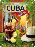 Placa metalica - Cocktail Time - Cuba Libre - 15x20 cm, Nostalgic Art Merchandising
