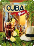 Placa metalica - Cocktail Time - Cuba Libre - 15x20 cm