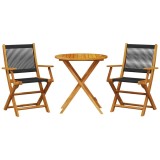 Cumpara ieftin Set mobilier bistro, 3 piese, negru, polipropilena lemn masiv