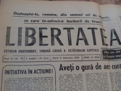 ziarul libertatea - 6 februarie 1990 foto