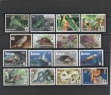 Tonga, Laos, Samoa - Fauna, WWF, serii 4 valori, dantelate, MNH