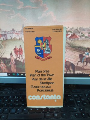 Rom&amp;acirc;nia, Constanța, Plan oraș, hartă și text &amp;icirc;n 4 limbi, Publiturism 1978, 109 foto