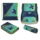 Ghiozdan echipat Loop Plus, motiv Funky Ninja + CADOU, Herlitz