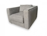 Fotoliu Gri Confortabil COLI Stofa/Catifea/Piele, Lemn Masiv, 85x80x63 cm, Montat, 130 kg