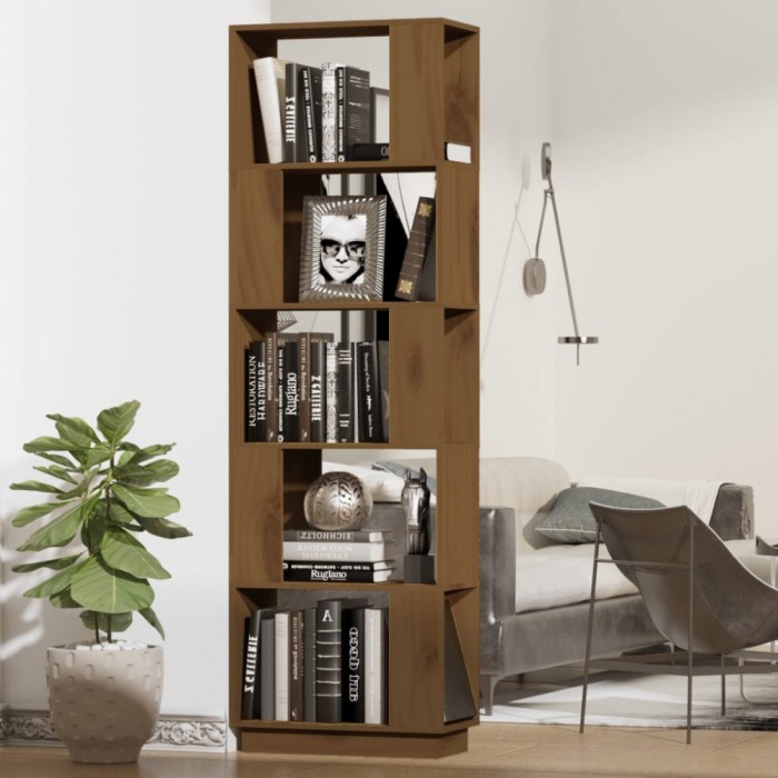 Bibliotecă/Separator cameră maro miere, 51x25x163,5 cm lemn pin