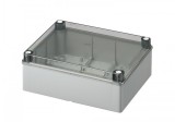 Doza aplicata transparenta 240x190x90mm IP56 pentru distributie jonctiune ABS rezistenta UV fara presetupe margini netede, Elettrocanali