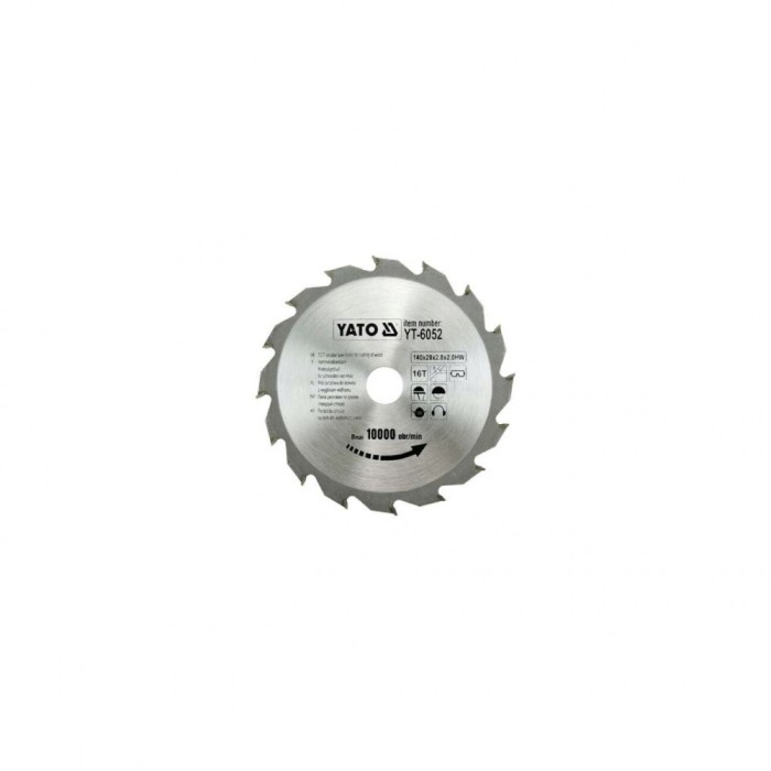 Disc fierăstrău wolfram pentru lemn 140 x 16 mm Yato YT-6052