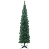 HOMCOM Brad de Crăciun artificial Slim 210 cm cu 401 ramuri, model brad, bază din plastic, verde | Aosom Romania