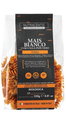 Paste din faina de porumb alb cu turmeric si piper bio fara gluten, 250g Nutracentis foto