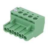 Regletă Conexiuni Deconectabilă 5mm 5 Piste Mufă Dreaptă