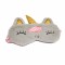 Masca pentru dormit sau calatorie, cu gel detasabil, Pufo Unicorn, 20 cm, gri