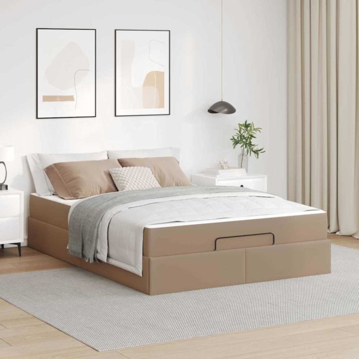 Cadru de pat Cappuccino 140 x 200 cm Piele artificială