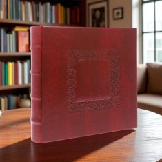 Album foto clasic, 10x15, spatiu notite, 200 fotografii, coperta piele ecologica, visiniu