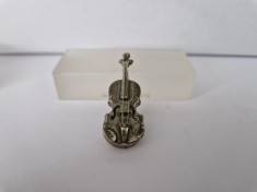 Miniatura - Vioara din Argint - 42x14 mm