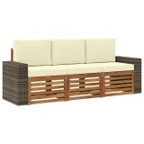 vidaXL Seturi de canapele cu pernă 3 pcs Lemn Solid de Acacia 3383976