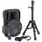 Boxa activa 8/20cm 15w iluminat led cu bt/usb/msd/fm + stand + microfon