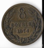 Moneda 8 doubles 1874 - Guernsey